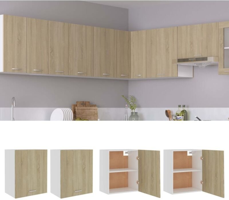 Maison Exclusive Hängeschränke 2 Stk. Lyon Sonoma-Eiche 50x31x60