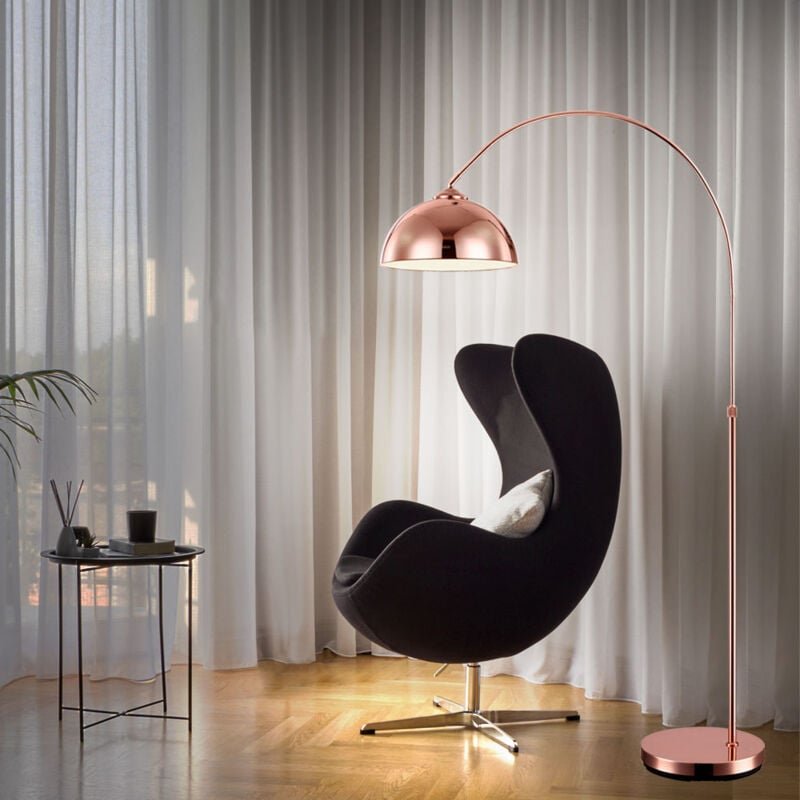 Led Bogen Steh Lampe Stand Leuchte Kupfer-Farbe Beleuchtung Höhenverstellbar Wohn- Schlaf- Ess- Zimmer