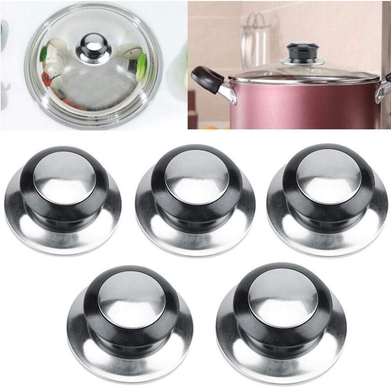 Deckelgriff, Set mit 5 hitzebeständigen Deckelknöpfen für Töpfe, Hebeknöpfe, Ersatzteile - Sollbry