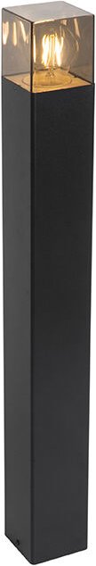 Qazqa - Außenstehlampe schwarz 70 cm IP44 mit Rauchglas - Dänemark