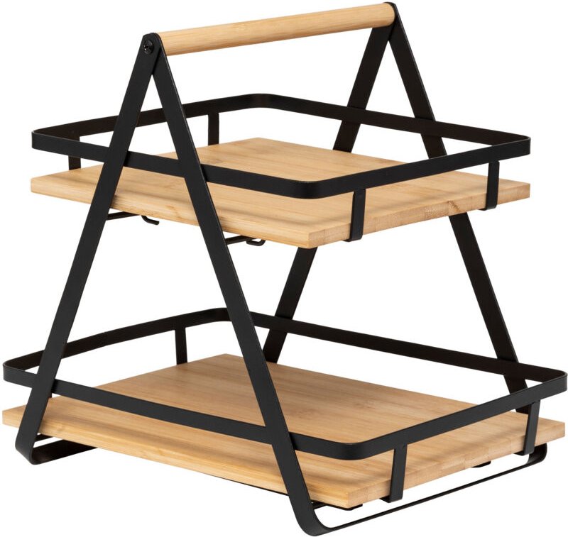 5five Simply Smart - Regal ordera 2 ebenen mit henkel aus schwarzem bambus - 5five