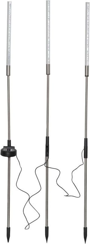 LED-Solarstab 'Bubbly', 3er Set, Edelstahl/Acryl