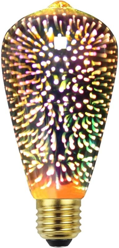 Ersandy - Edison-Glühbirne, 3D-Feuerwerk, LED-Glühbirne, 4 w, 220–240 v, E27, Weihnachtsbaum-Dekorationsbirnen, speziell...