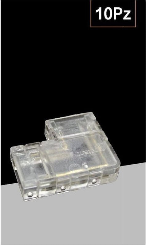 Trade Shop Traesio - Trade Shop - kit 10PZ trasparente angola per striscia strip led 2PIN 8MM CN8MM -