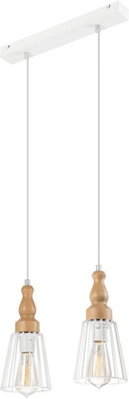 Lamkur Ingrid Stab-Pendel-Deckenleuchte Weiß, 2x E27