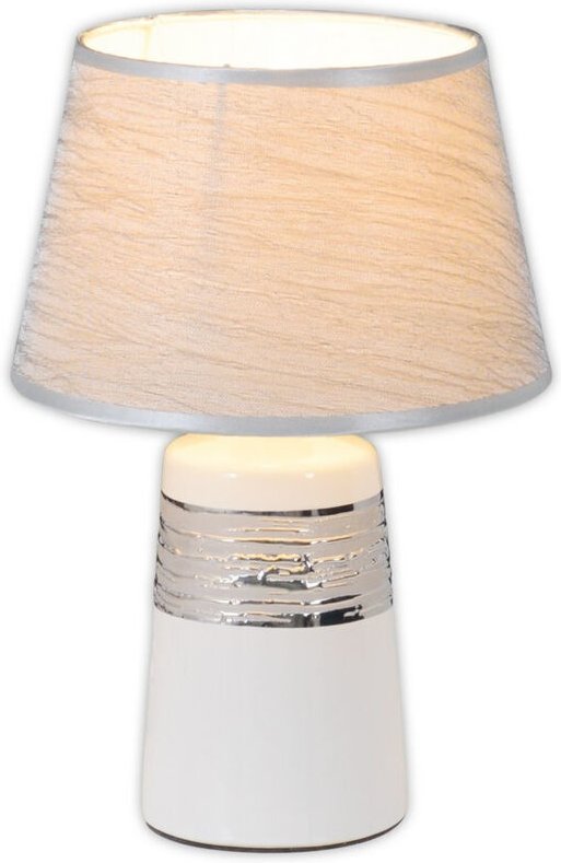 Naeve VITTORIA Tischlampe mit rundem konischem Schirm Weiß 1xE14