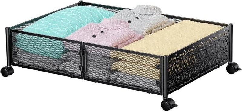 Ineasicer Unterbett-Aufbewahrungsbehälter mit Rädern – 40 x 60 cm – Zur Aufbewahrung von Schuhen unter dem Bett – Verbes...