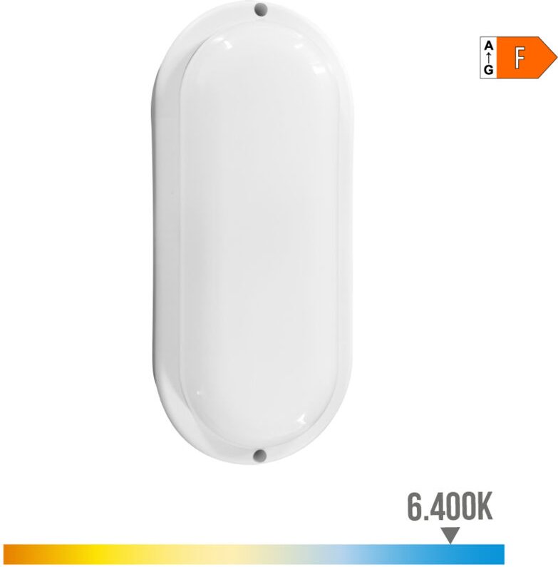 EDM Wandleuchte de Wand 32449 White Plastic F 18 W 120 W 1820 LM Sensor de Motion Sensor de light Oval (6400 K)