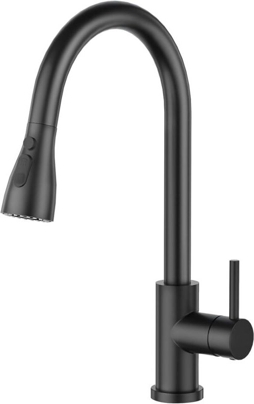Küchenarmatur mit ausziehbarer Brause, 360° drehbar, Einhebelmischer, magnetischer Befestigung, Schwarz