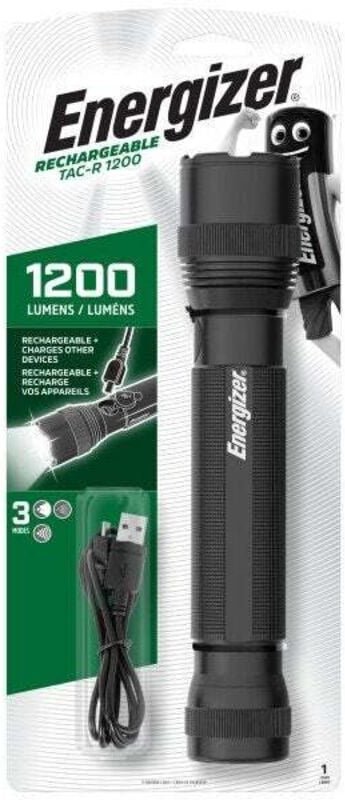 ENERGIZER 1200 lm schwarze wiederaufladbare 3-Modus-Taschenlampe ENERGIZER