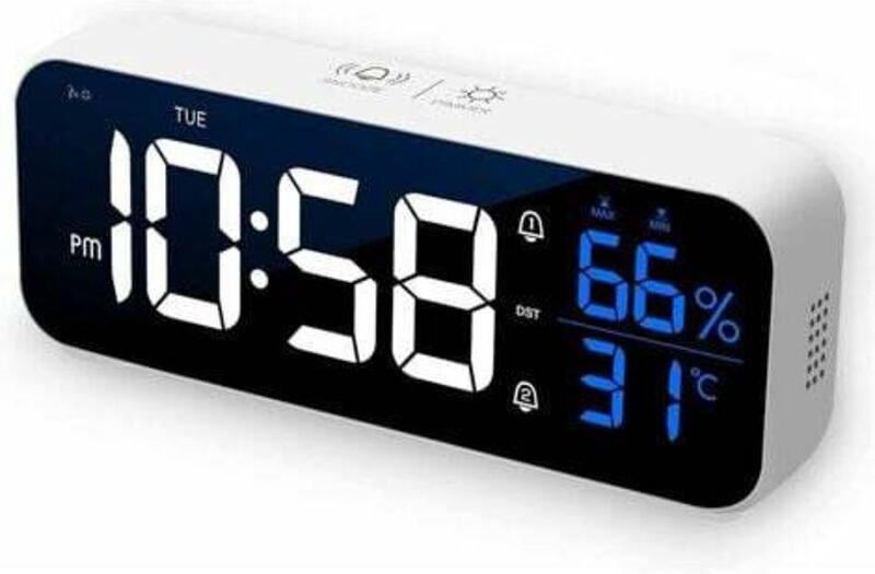 Tigrezy - Digitaler Wecker, LED-Digitalwecker mit Alarm-/Schlummer-/Temperatur-/Soundsteuerungsfunktionen, digitaler Wec...