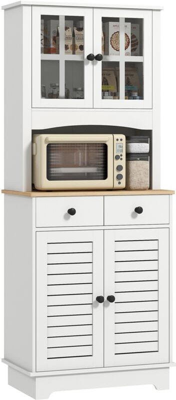 Küchenschrank, Hochschrank mit 2 Schränken, Doppeltür, Küchenbuffet mit verstellbaren Ablagen, Buffetschrank, Esszimmers...