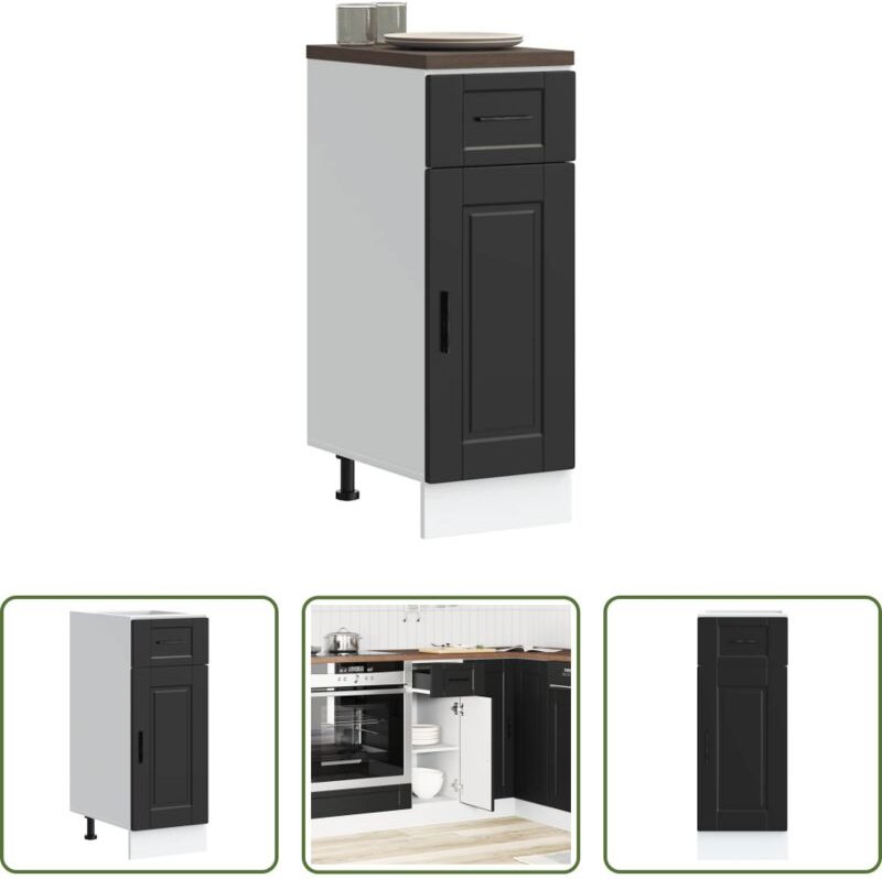 Holzwerkstoff - Küchenunterschrank Porto Schwarz Holzwerkstoff