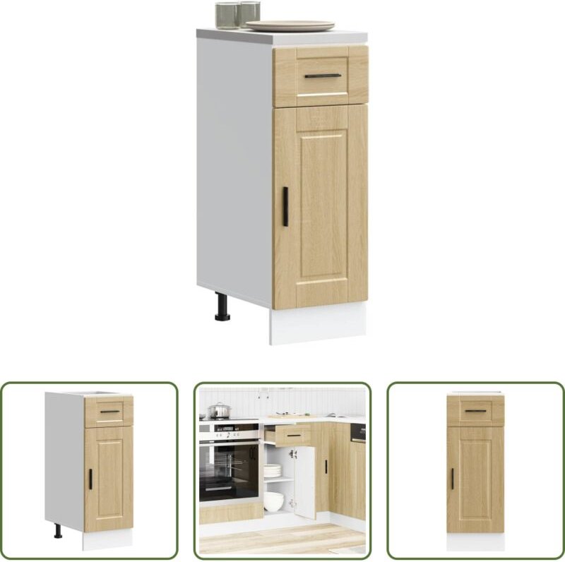 vidaXL Sonoma-Eiche - Küchenunterschrank Porto Sonoma-Eiche Holzwerkstoff