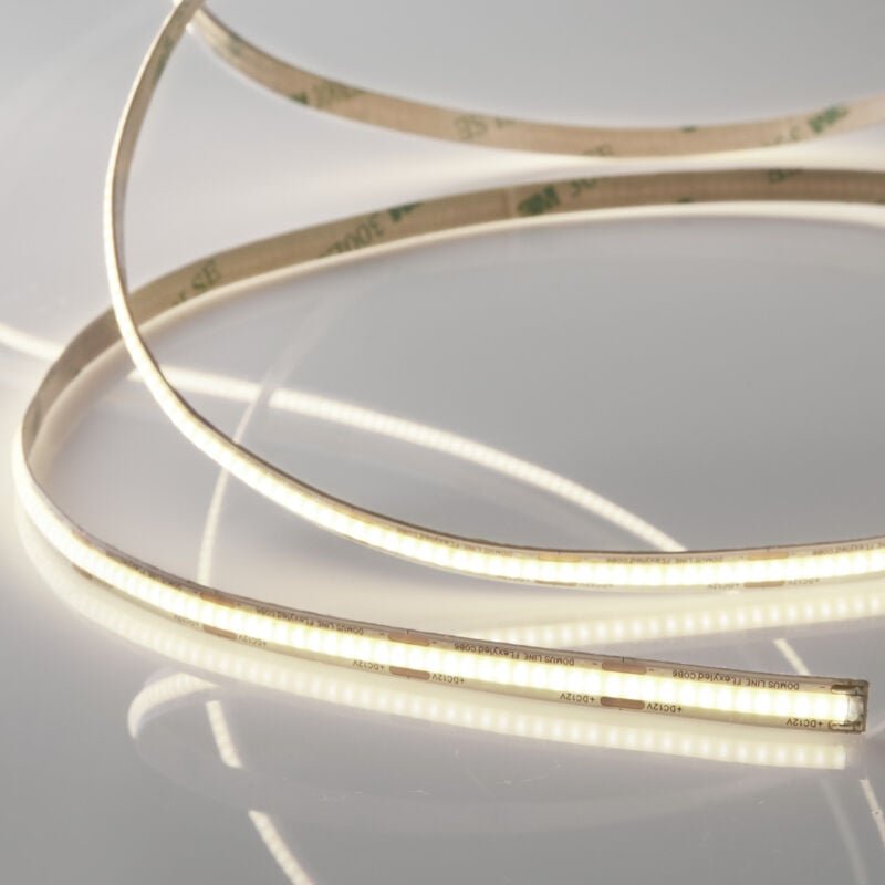 Domus-Line LED-Band cob 6 x 5000 mm 12 v / 10 w dimmbar Länge 5 m, Schutzart IP20, 90 lm/W, Warmweiß (2700 k) von sotech