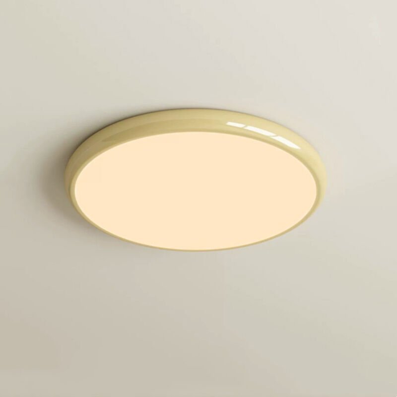 Modern Deckenleuchte Metall Acryl Deckenlampe Cremefarben Dekoration Pendelleuchte Ø23CM 18W - Warmweißes Licht