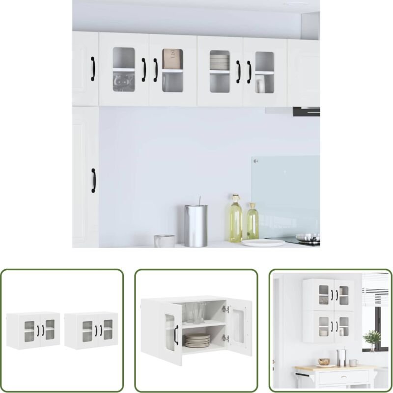 Küchenwandschrank - Küchenschrank Kalmar 2 pcs Weiß 60 x 31 x 40 cm Holzwerkstoff