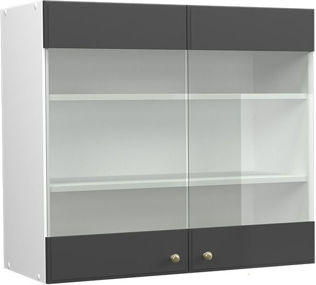 Vicco - Küchenglasschrank Fame-Line, Anthrazit-Gold, 80 cm