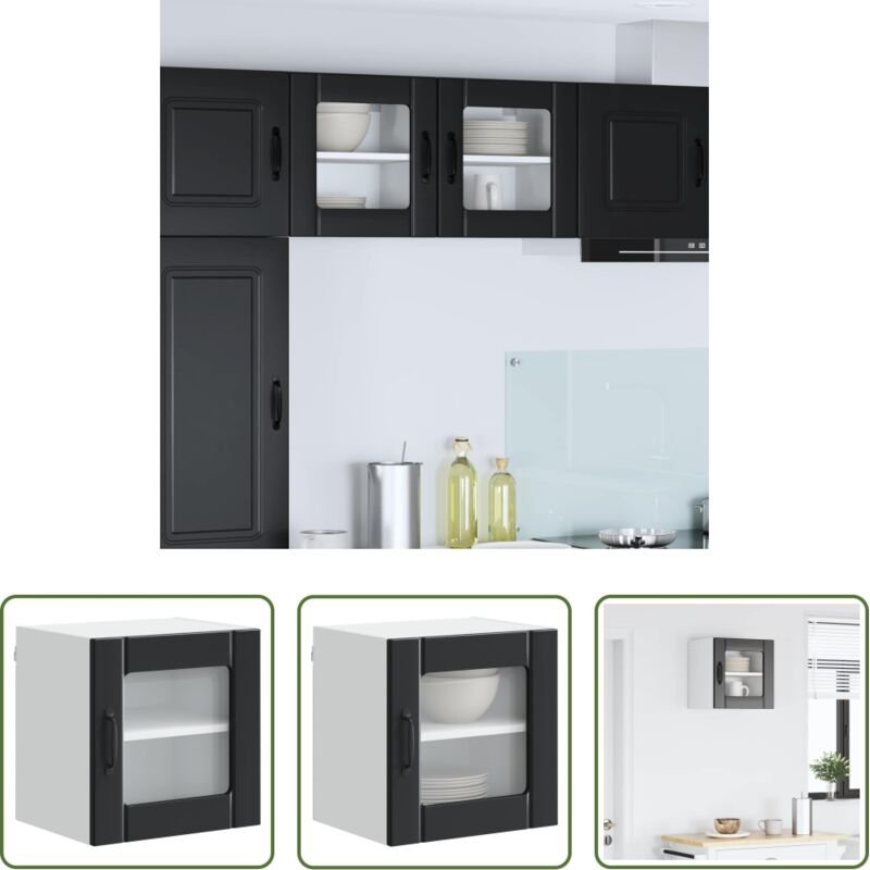 Küchenregal Schwarz - Küchenschrank Schwarz 40 x 31 x 40 cm Holzwerkstoff