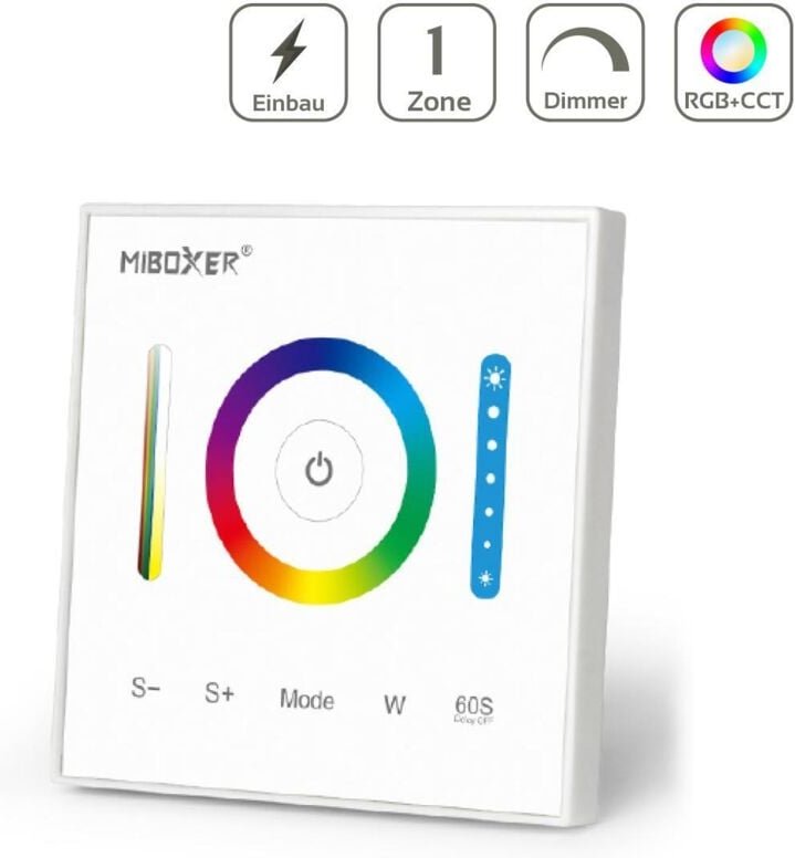 MiBoxer RGB+CCT Wandeinbau Controller 1 Kanal Dimmen Schalten Farbsteuerung 12-24V P3