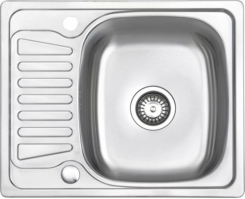Küchenspülen in 304 Edelstahl Einbauspüle 1 Becken mit Ablaufgarnitur 58 x 48 cm - Jassferry
