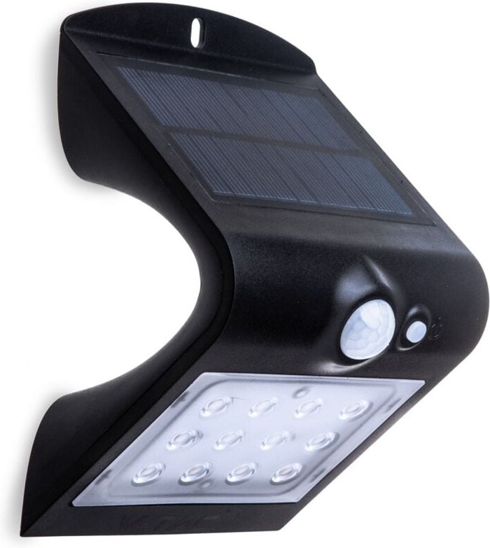 Wandlampe Wandleuchte Hauswandleuchte Solarlampe Solarleuchte, IP44 Wetterfest Bewegungsmelder Akku, schwarz, led 1,5W 2...