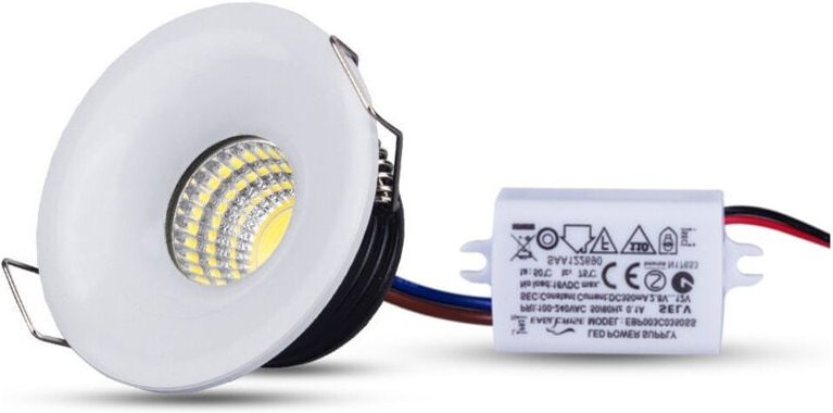 Trade Shop Traesio - Trade Shop - mini led-spotlight cob 3W einbauspot 40MM mit feder warmes oder kaltes licht -