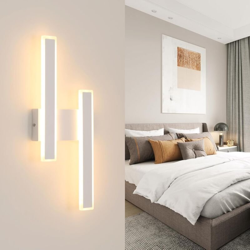 Comely - LED-Innenwandleuchte, 32 w, moderne LED-Wandlampe, weiße Acryl-Innenbeleuchtung für Wohnzimmer, Schlafzimmer, B...
