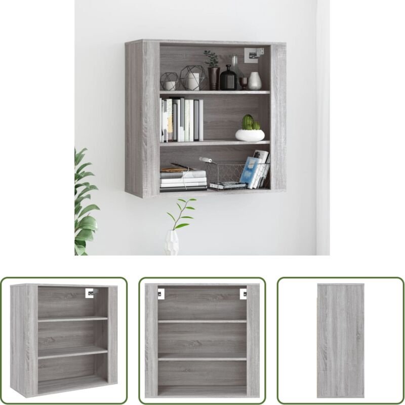 Wandregal - Wandschrank Grau Sonoma 80x33x80 cm Holzwerkstoff