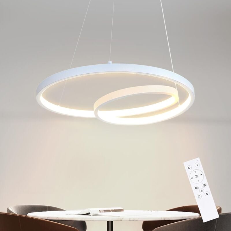 Pendelleuchte Esstisch Hängelampe led: Dimmbar Küchenlampe Hängend Weiß Esszimmerlampe Modern Hängeleuchte Design Esstis...
