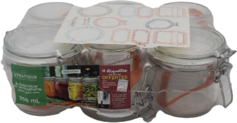 Behälter mit Armatur 350 ml ø85 mm Packung 6 + 10 Etiketten – Das Praktische