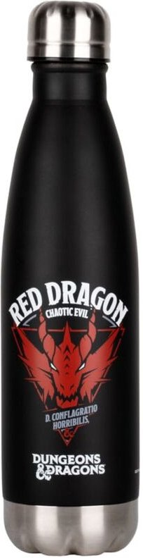 Konix 78441121194 Wasserflasche Alltagstauglich 500 ml Edelstahl Schwarz, Rot