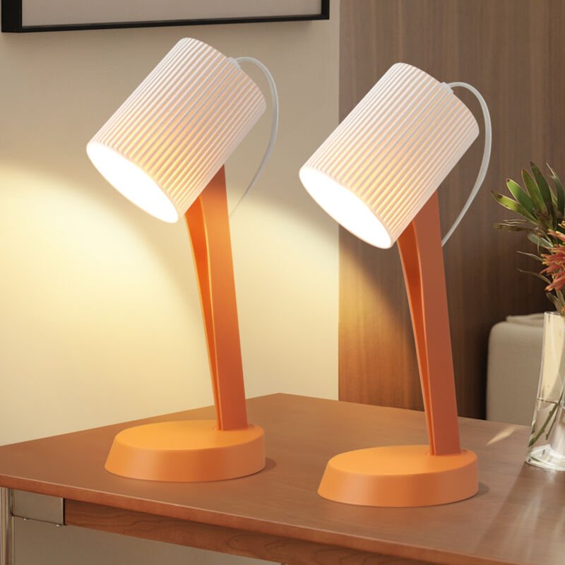 Tischleuchte Wohnzimmer Nachttischlampe mit Kabel - Tischlampe 2er Set Kleine Orange Lampe E14 Tischlampen Moderne Landh...