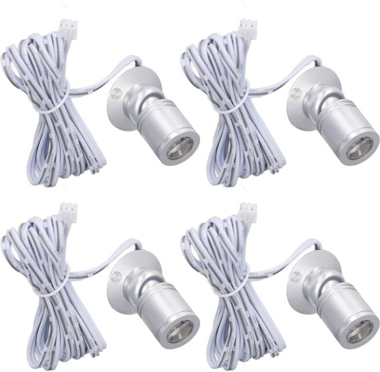 SIXRUN Dimmbarer Strahler, 4er-Pack 5-V-LED-Display-Strahler, Mini-USB-dimmbarer Strahler für Schmuckvitrine, Veranda, E...