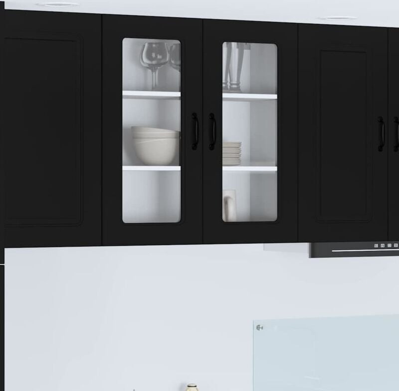 Küchenschrank mit Regal Schwarz 80 x 31 x 80 cm Holzwerkstoff vidaXL
