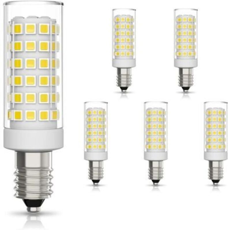 6er-Pack E14 LED-Lampen, 9 W (entspricht 75 W Halogen), Kaltweiß (6000 K), nicht dimmbar, 360° Abstrahlwinkel, für Dunst...