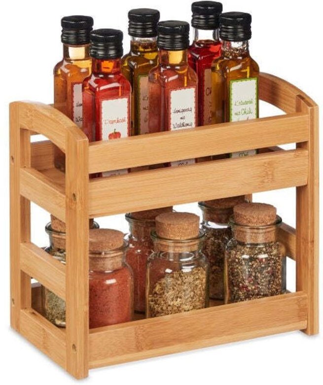 Gewurzregal aus bambus mit 2 regalen 8