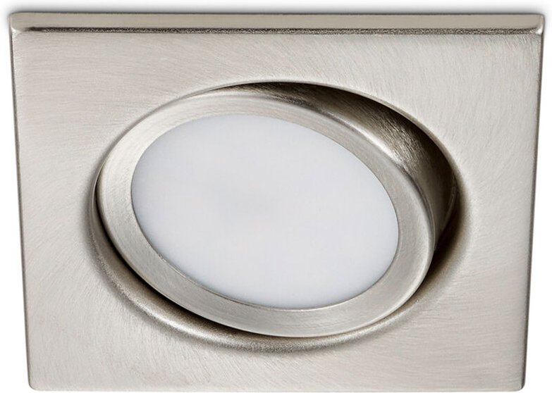 Eckiger led Einbaustrahler rila schwenkbar Nickel matt 5 Watt