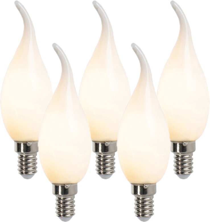 5er Set E14 dimmbare led Glühlampen F35 matt 3W