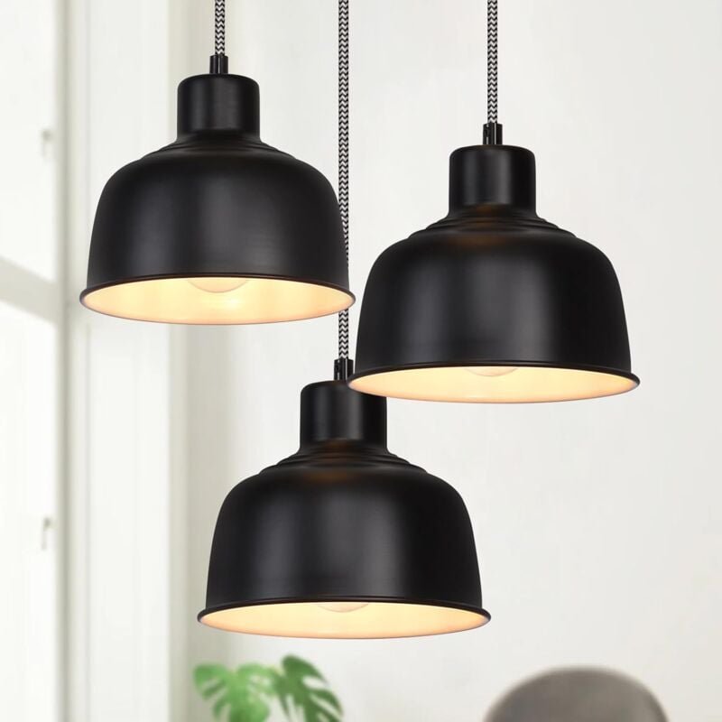 Gbly - Pendelleuchte Esstisch Hängelampe Vintage - Industrial Hängeleuchte Schwarz Esstischlampe E27 Retro Metall Küchen...