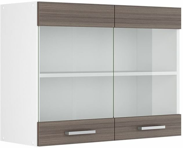 Küchenglasschrank R-Line, Grau, 80 cm Vicco