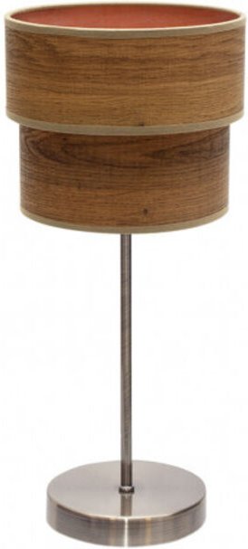 Doppelte Tischplatte smile 1xe14 Leder/dunkles Holz 44x18x18 cm