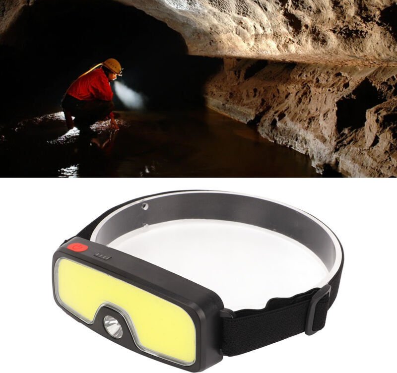 Outdoor-Stirnlampe mit 5 Beleuchtungsmodi, zwei Lichtquellen, wasserdichte Stirnlampe zum Laufen, Angeln und Campen.