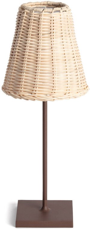 LED Tischleuchte Tragbar Aussen mit Batterie USB wiederaufladbar Metall Medinilla Braun