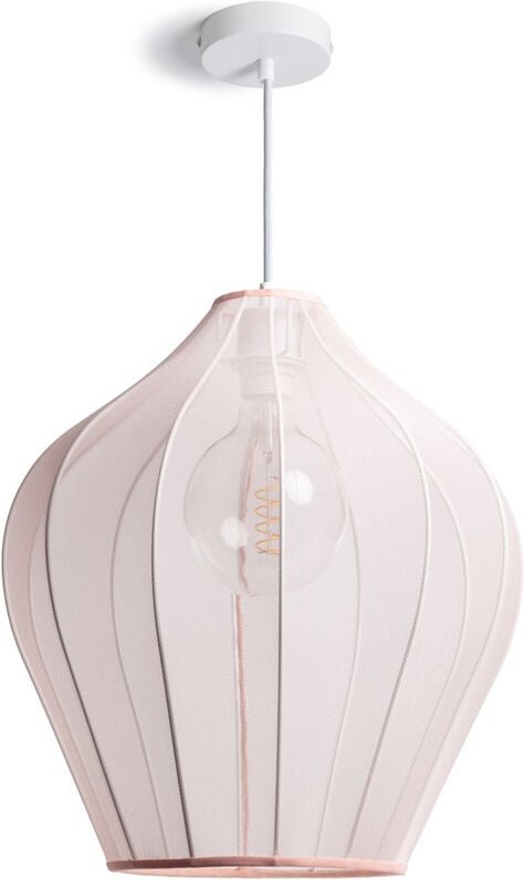 Pendelleuchte aus Metall und Stoff Ø400 mm Yara Pastellrosa