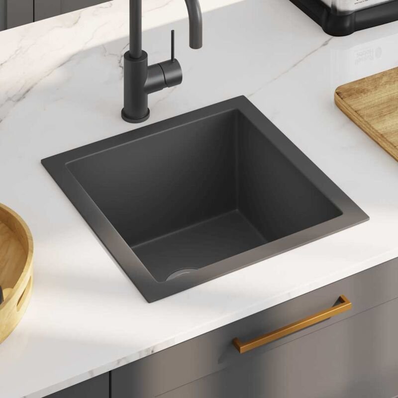 Thumbnail - Maison Chic - Küchenspüle Handgemachte Einbauspüle Spülen mit 1 Becken Spülbecken Schwarz Edelstahl DE86463