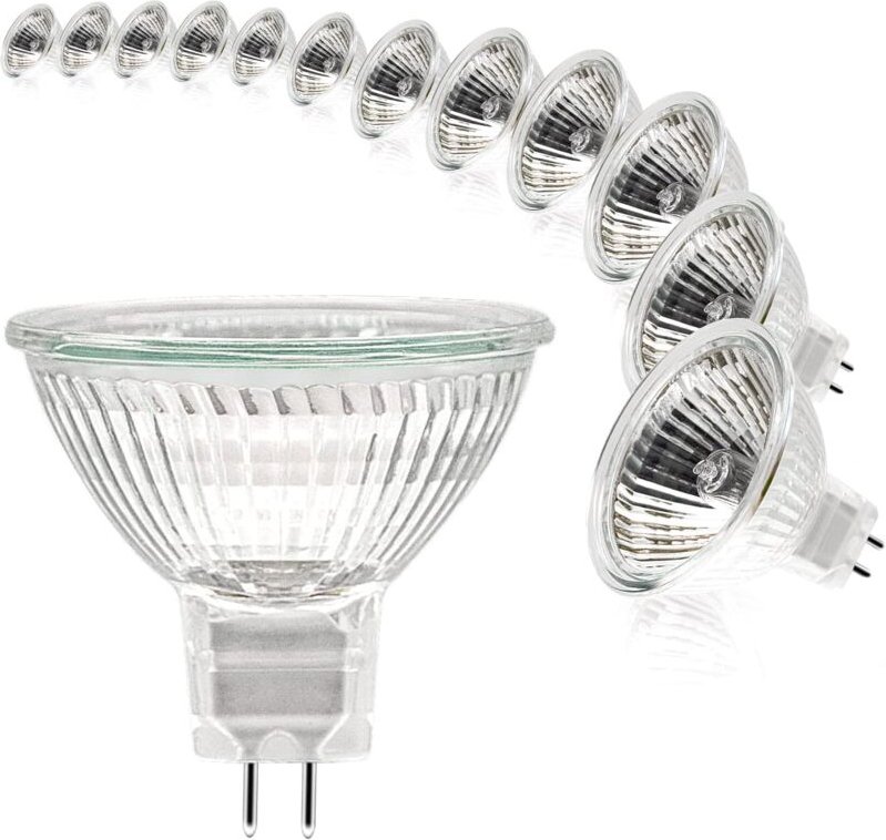 Halogen-Glühbirnen, MR16-Spot-Glühbirne, 12 V, 20 W, Glühlampe, Gu5.3-Glühbirne, dimmbar, MR16-Glühbirne, 2-polige Halog...