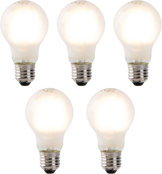 Luedd - Set mit 5 dimmbaren E27 LED-Glühlampen aus satiniertem Glas 320 lm 2700K