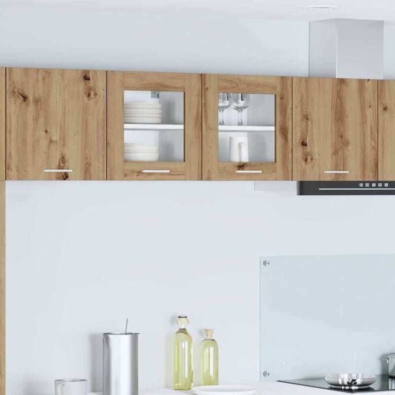 Hängeschrank mit Tür Riga 2 pcs Artisan-Eiche 40 x 31 x 40 cm vidaXL