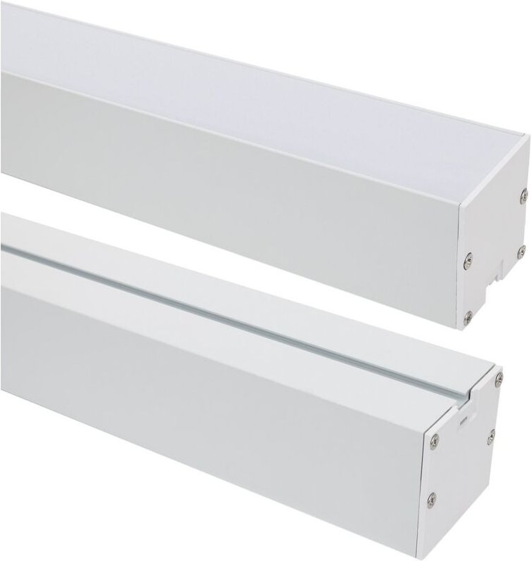 Efectoled - Aluminiumprofil Hängend xl 50x50 für led Streifen bis 45 mm mit durchgehender Abdeckung Weiß 2 m Weiß transl...